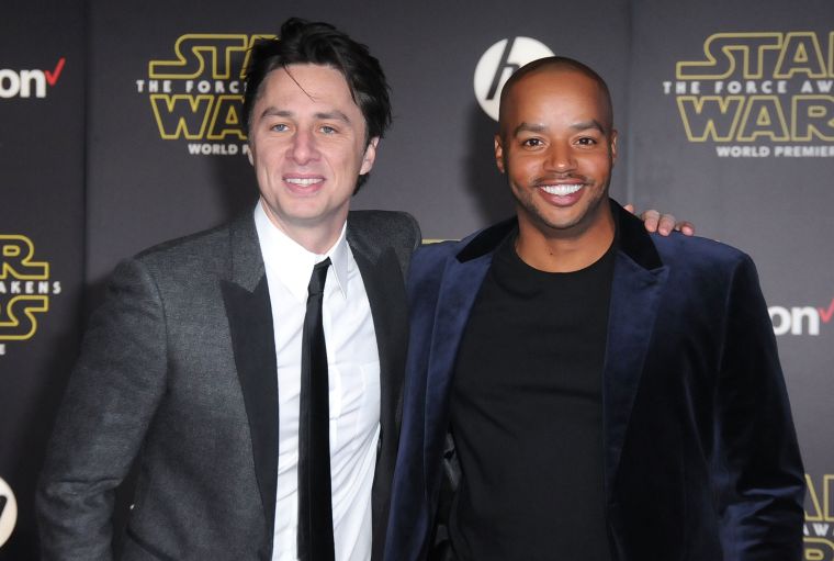 Actors Zach Braff and Donald Faison