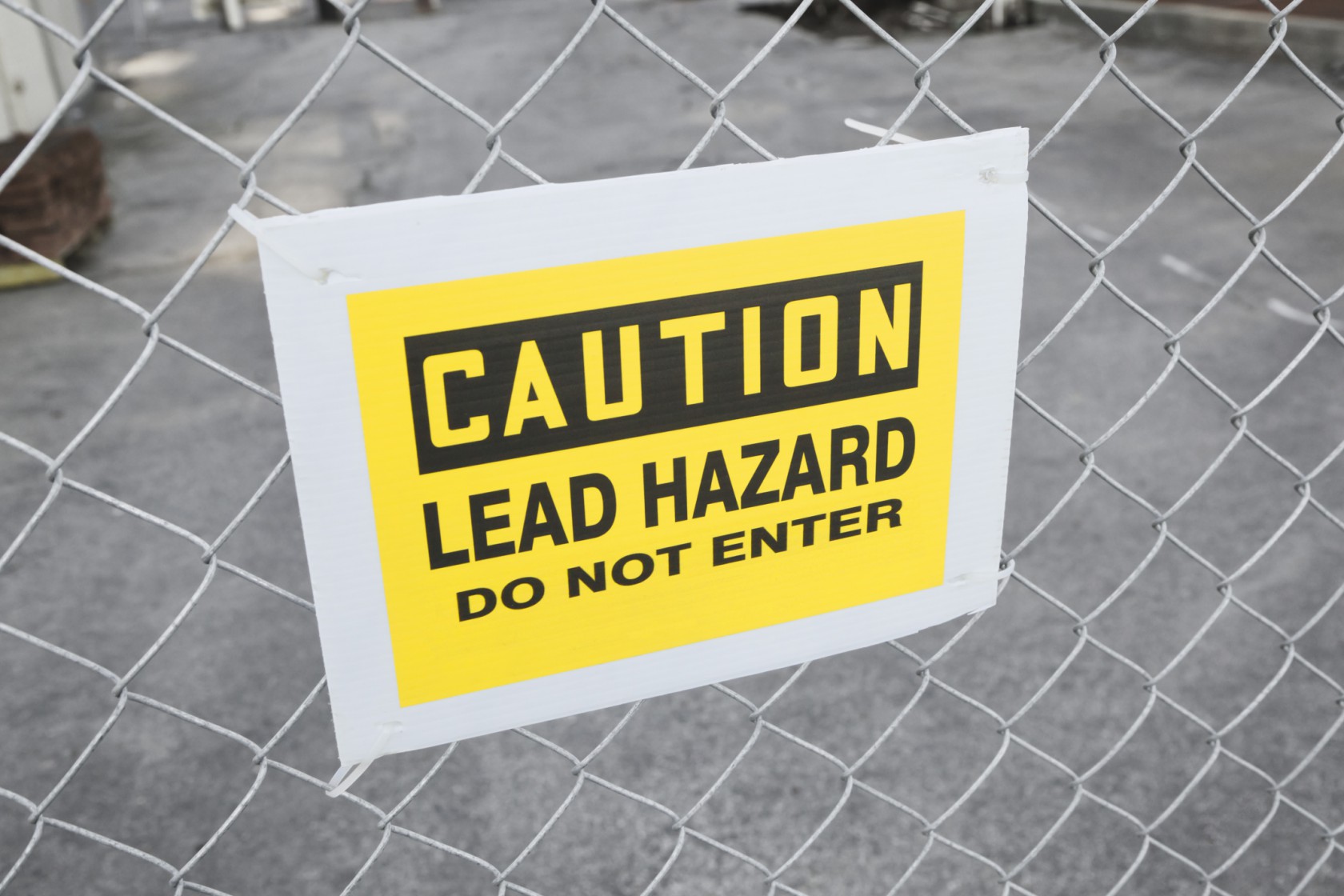 Lead warning sign.