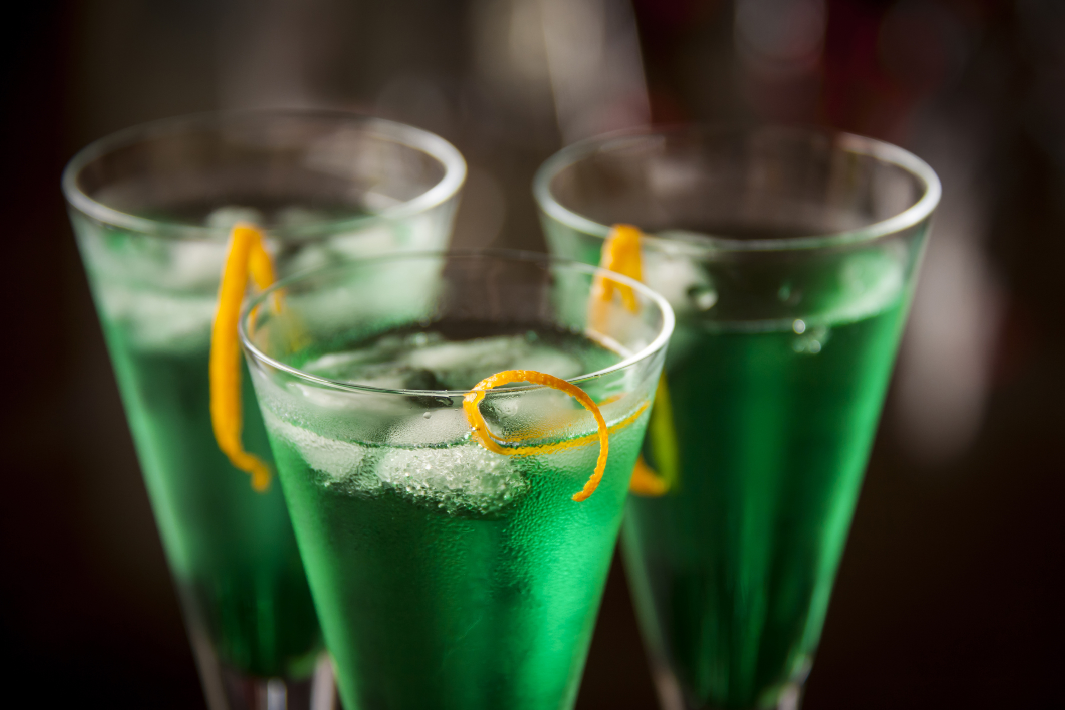 Fresh cocktail with mint liqueur