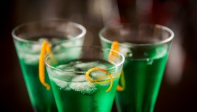 Fresh cocktail with mint liqueur