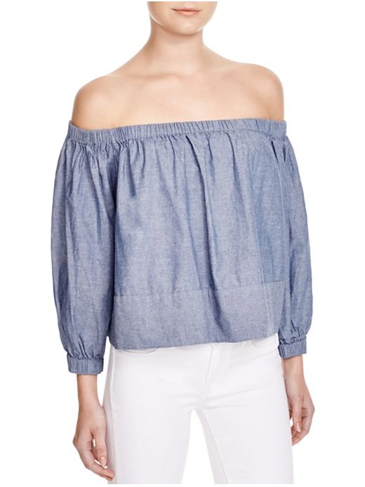 Chambray Off Shoulder Top
