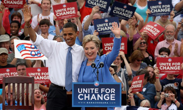 Sen. Obama And Sen. Clinton In Unity, NH