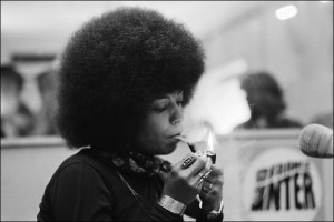 Angela Davis's files pictures in Berlin, Germany on May 15th, 1975.