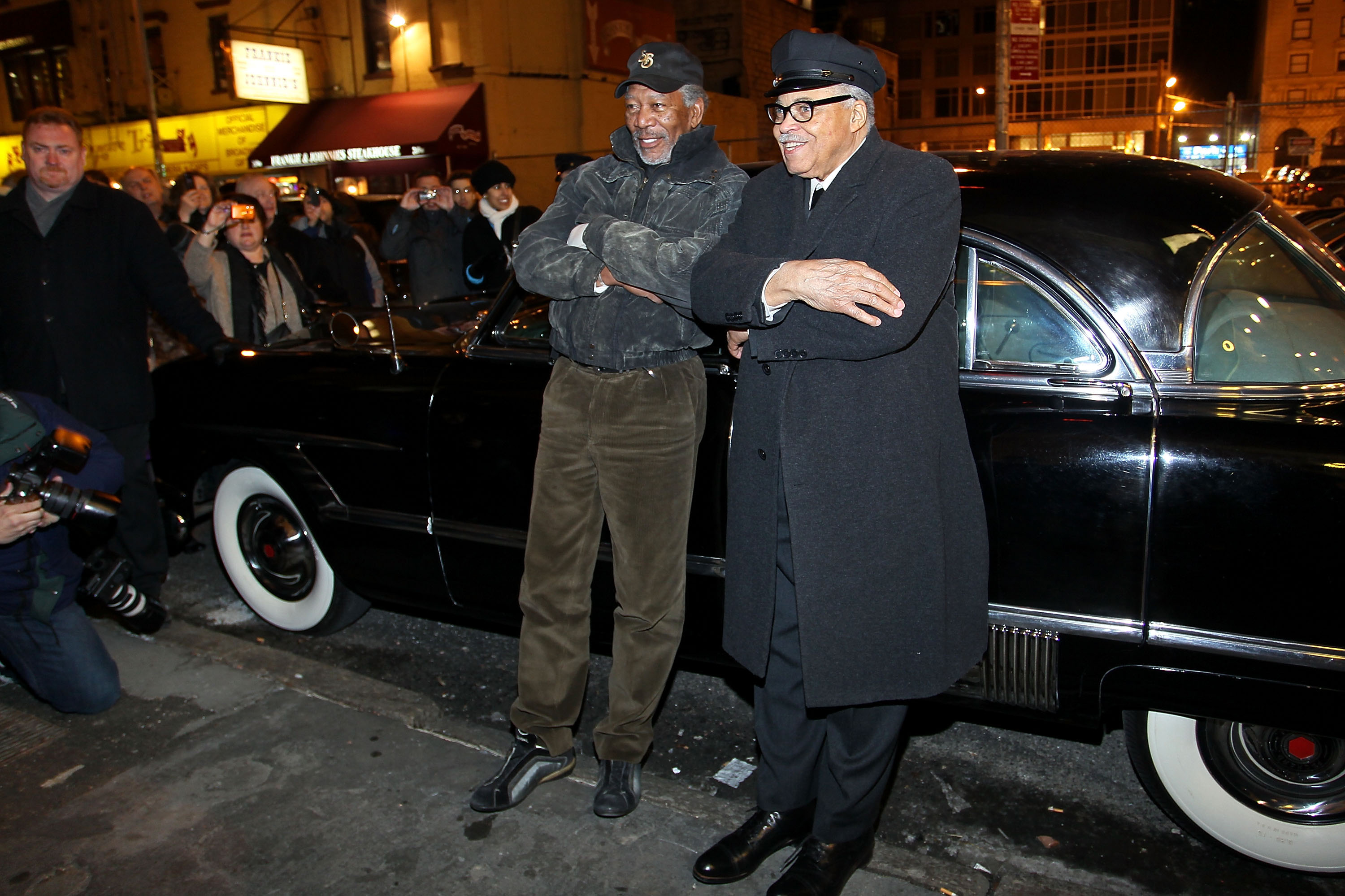 James Earl Jones And Morgan Freeman Meet At 'Driving Miss Daisy' On Broadway