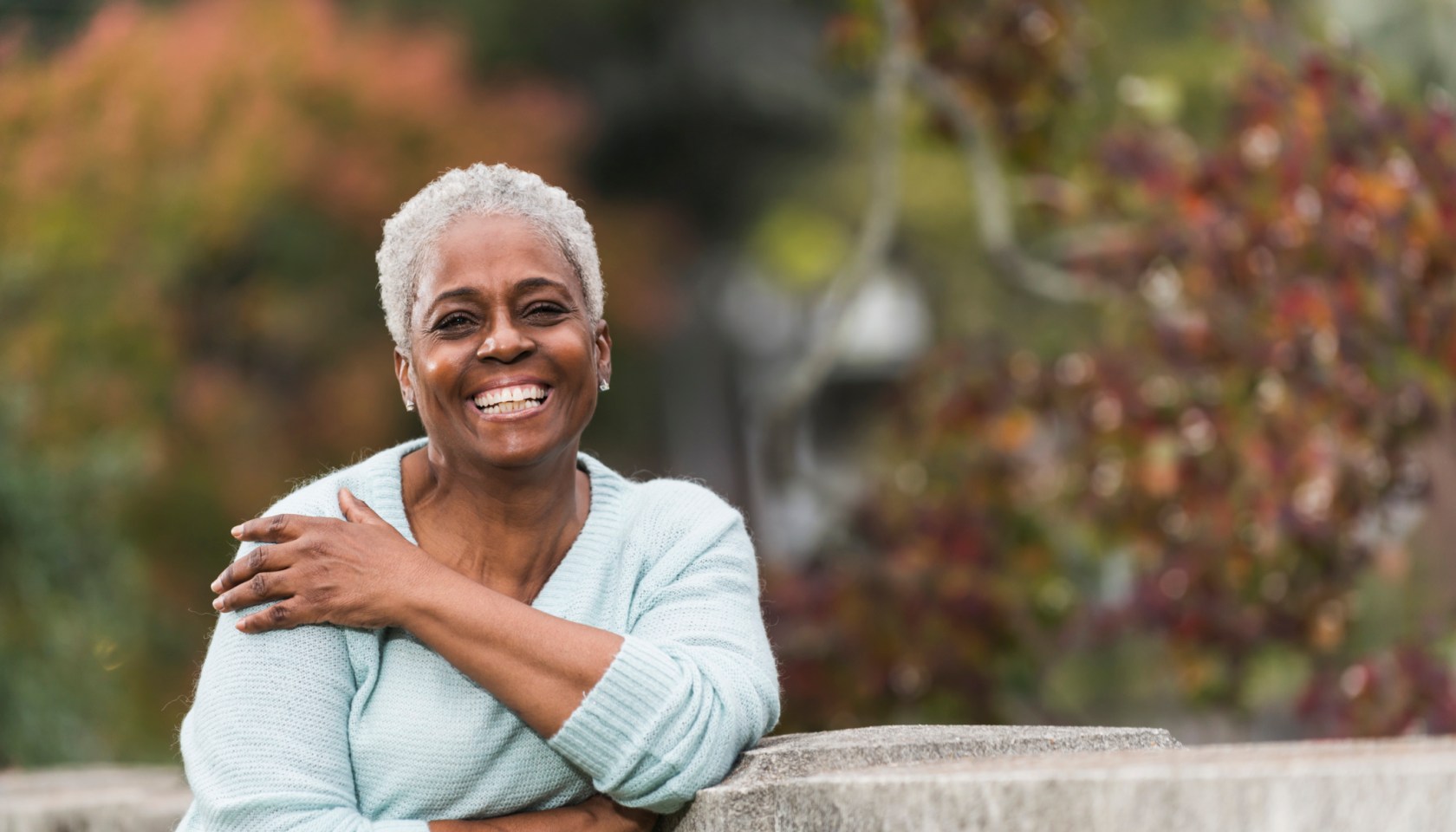 Senior African American woman at the park
