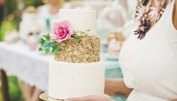 Beautiful cake at a garden party