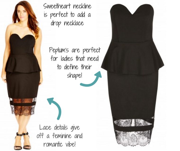 CITY CHIC || Plunge Peplum Dress