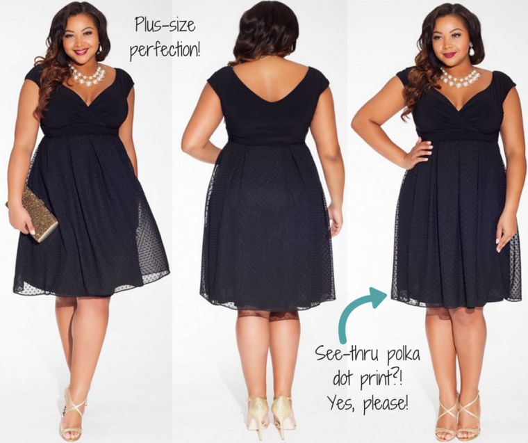 IGIGI || Adelle Plus Size Dress in Noir Dot