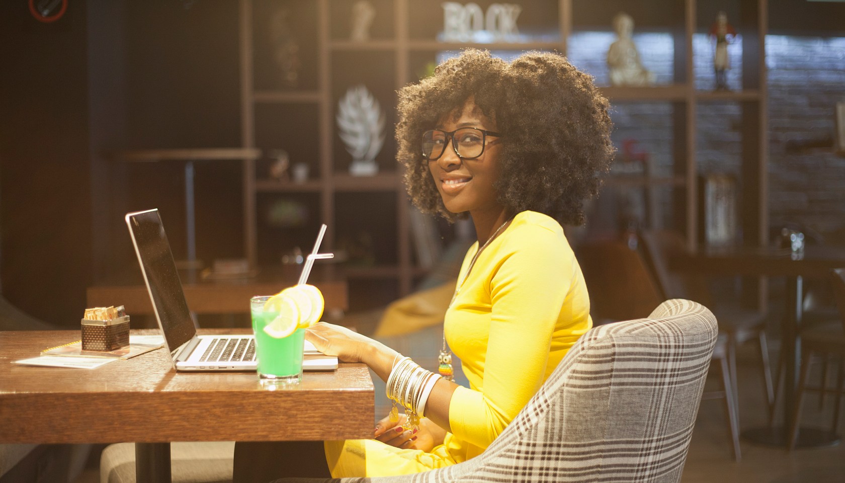Woman at cafe