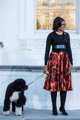 Michelle Obama Presented With Official White House Christmas Tree
