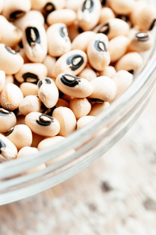 Close-Up Of Black-Eyed Peas In Container