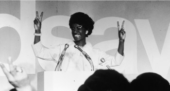 Shirley Chisholm Gives the Victory Sign