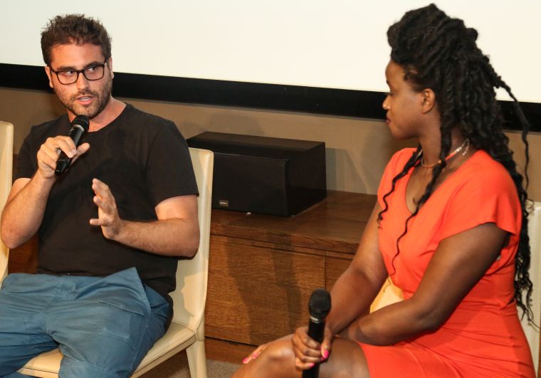 Keyaira Kelly speaks to Director Richard Tanne during Q&A for ‘Southside with You’