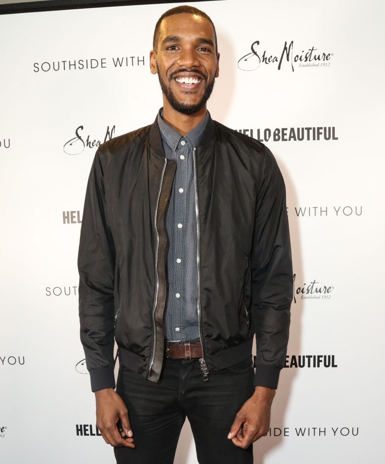 Parker Sawyers On HelloBeautiful’s pink carpet for the screening of ‘Southside with You’