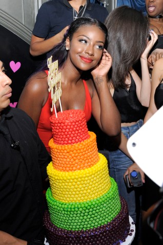 Justine Skye Celebrates Birthday With Skittles Cake