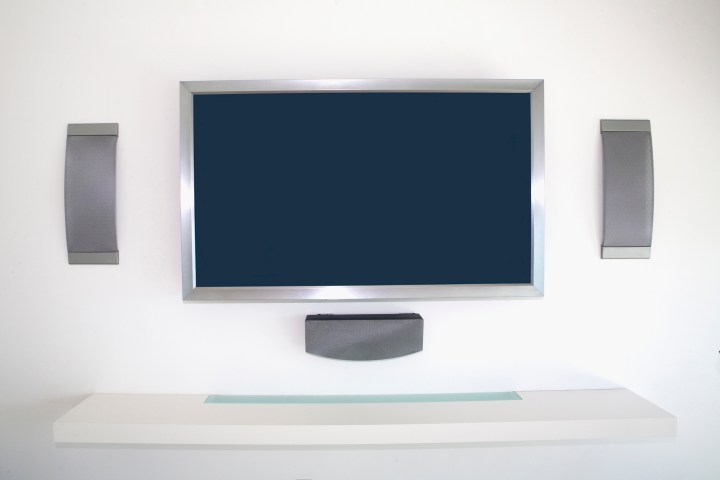 Television and speakers in modern living room