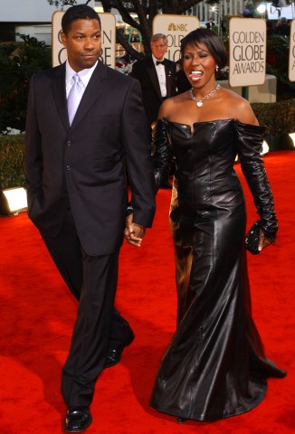 US actor Denzel Washington (L) and his wife Paulet