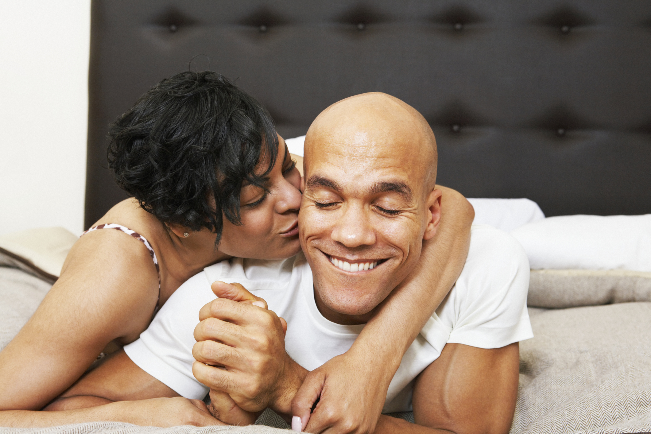 Affectionate Couple in Bed