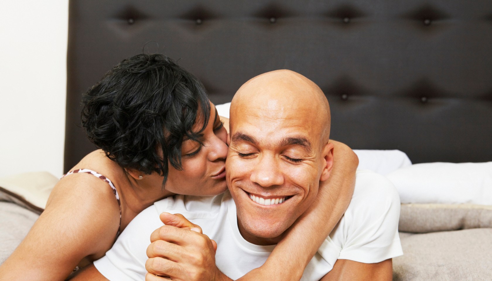 Affectionate Couple in Bed