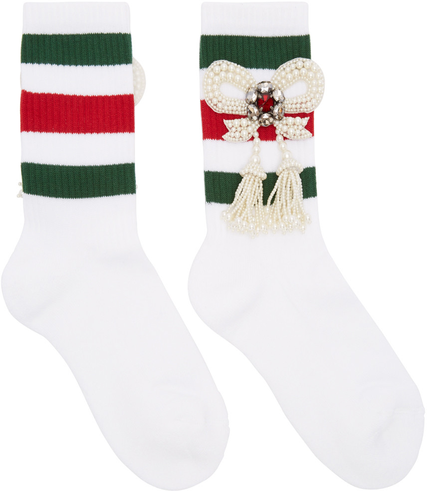 White Bow Little William Gucci Socks