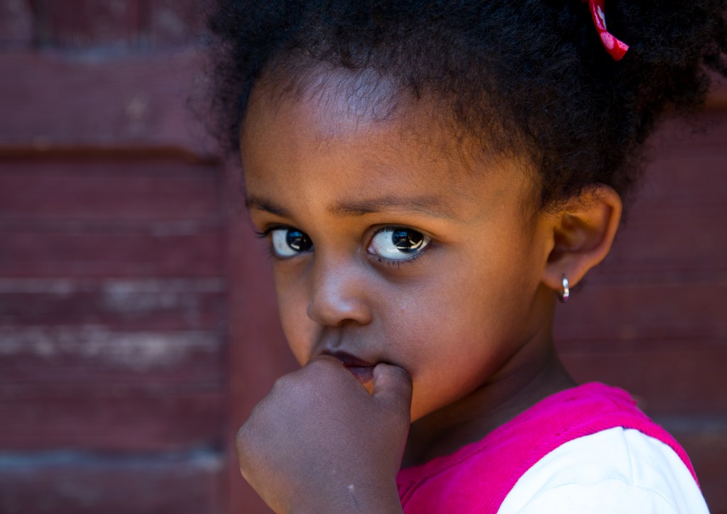 Portrait of a cute ethiopian girl, Addis Ababa region, Addis Ababa, Ethiopia...