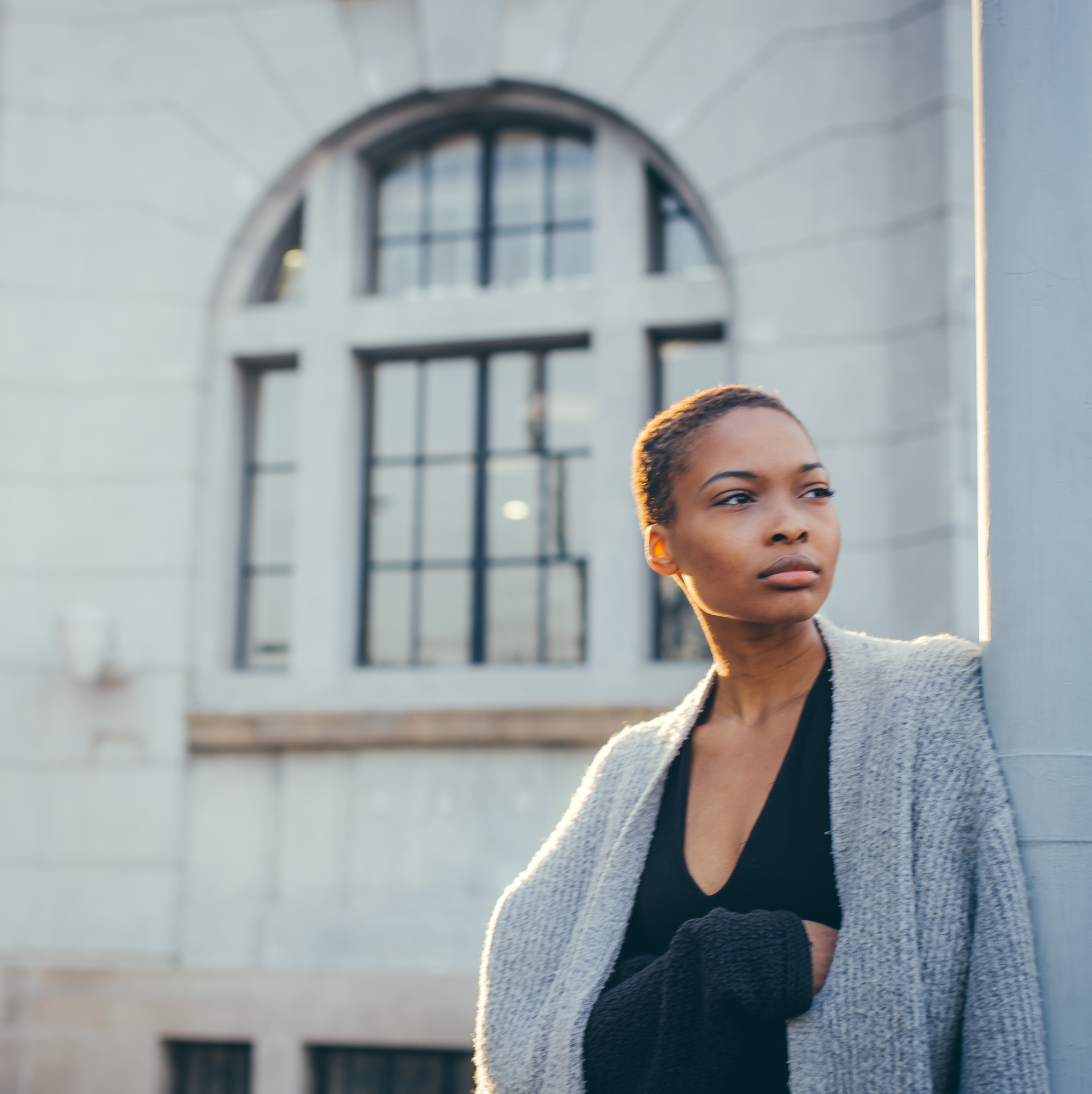 Black girl with short hair