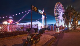 Night market with Ferris wheel, St Kilda