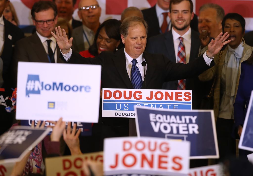Democratic Senate Candidate Doug Jones Holds Election Night Watch Party In Birmingham