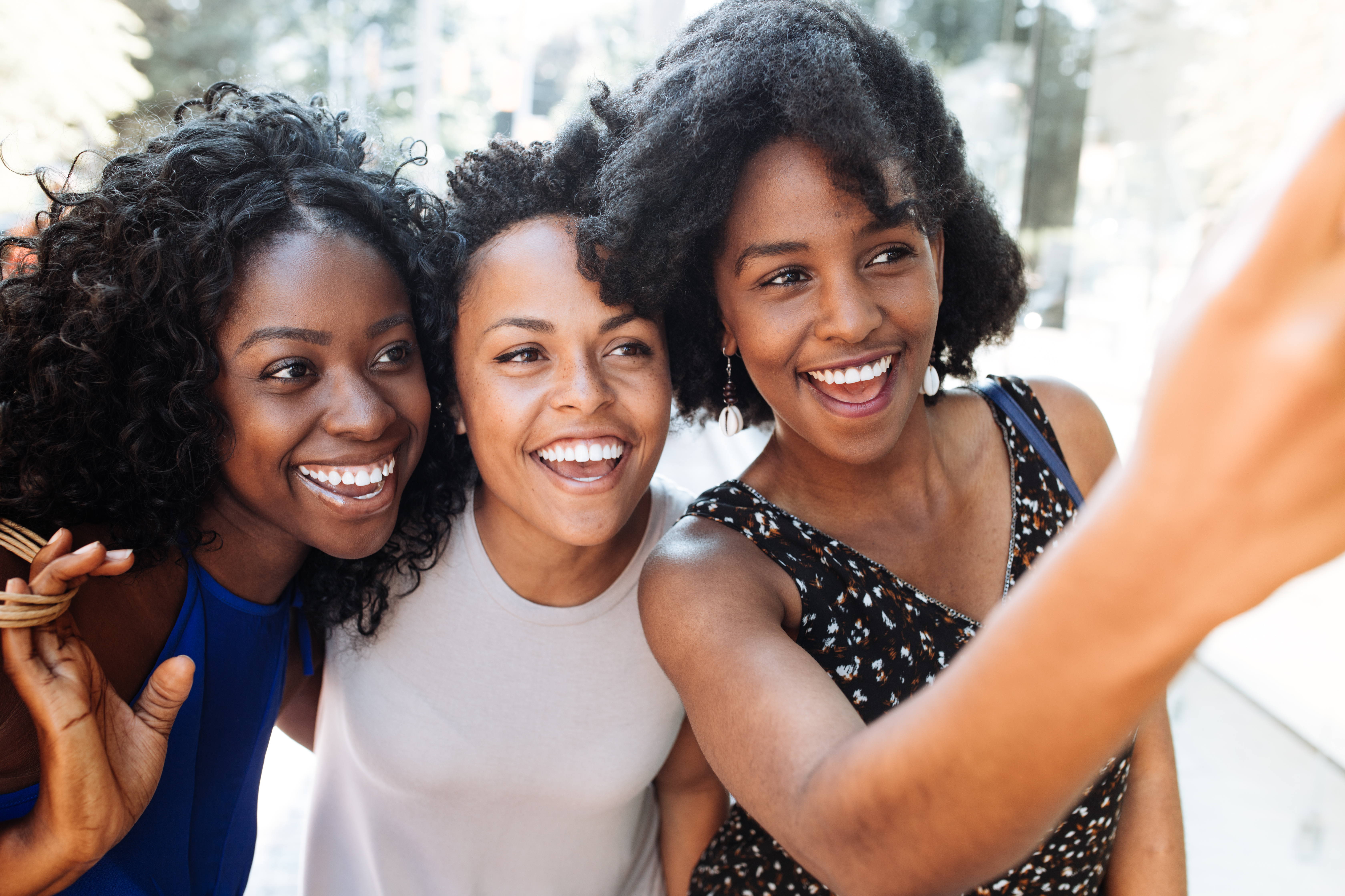 Friends having fun with selfie