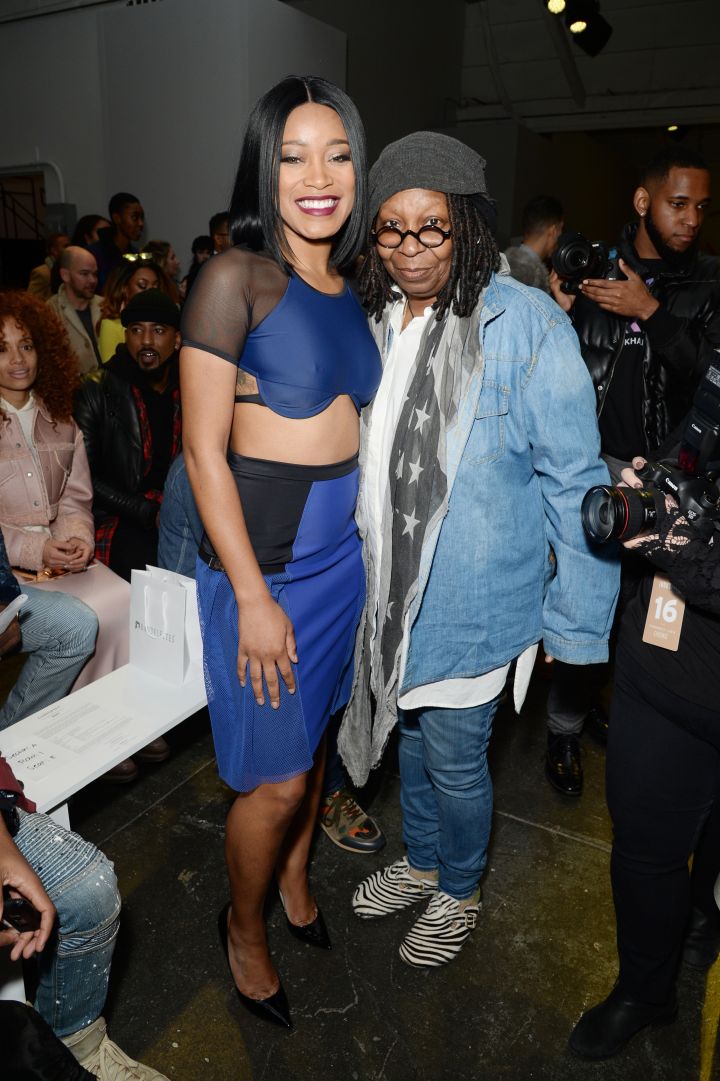Actor Keke Palmer and Whoopi Goldberg attend the Chromat AW18 front row during New York Fashion Week
