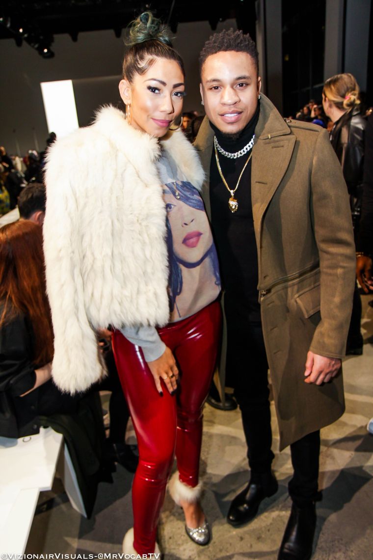 Rotimi & Bridget Kelly attend Pyer Moss show Front Row