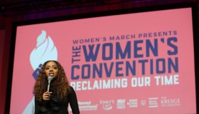 Tamika Mallory, National co-chair of Women's March speaks at...