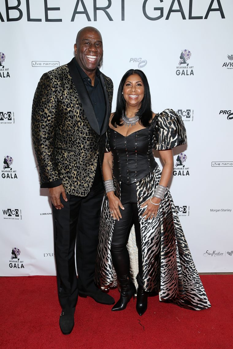 MAGIC JOHNSON (L) AND EARLITHA KELLY