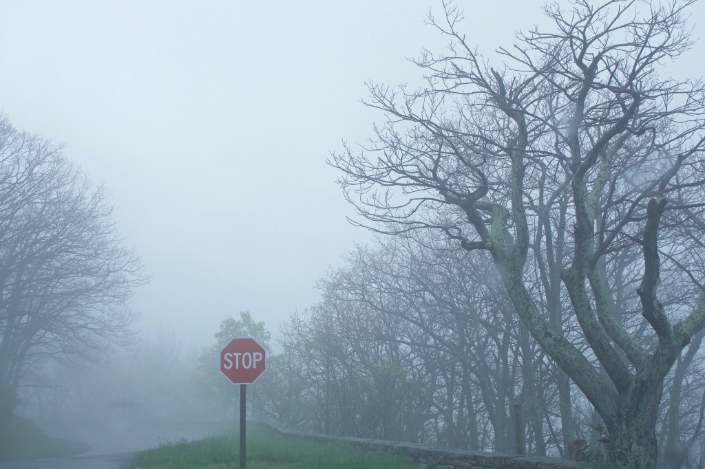 Stop sign in Shenandoah national park