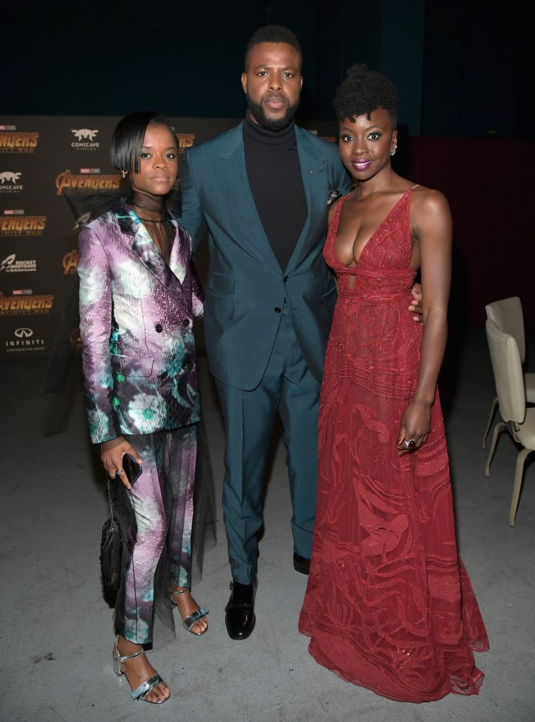 LETITIA WRIGHT, WINSTON DUKE, DANAI GURIRA