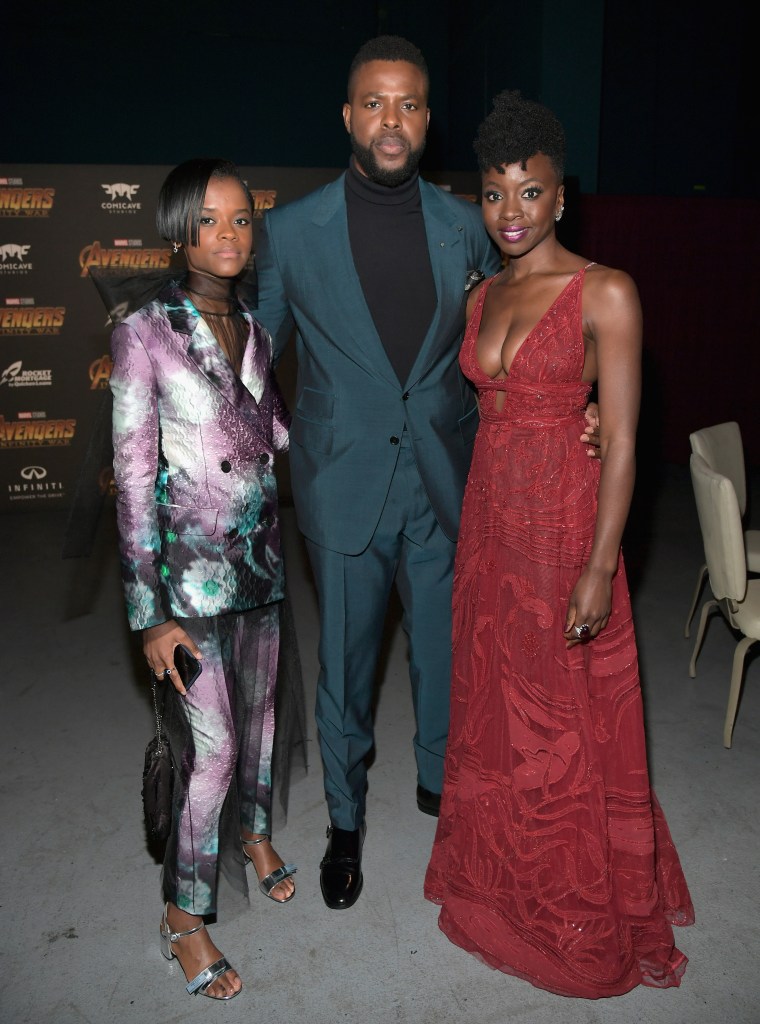 LETITIA WRIGHT, WINSTON DUKE, DANAI GURIRA