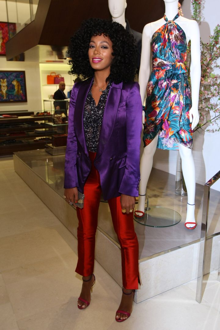 Solange Knowles attends the re-opening of the Ferragamo Fifth Avenue Flagship Re-Opening
