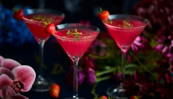 Cocktails in martini glass