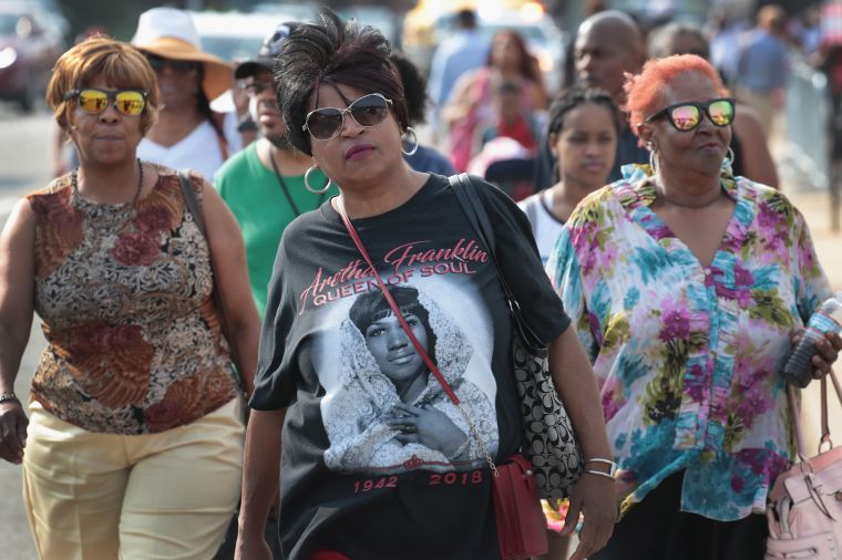 Fans Of Soul Legend Aretha Franklin Pay Their Respects As Her Body Lies In Repose In Detroit