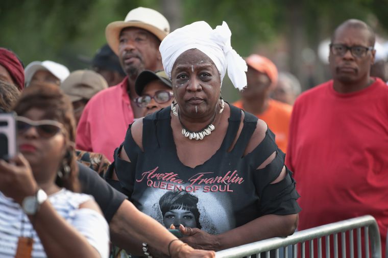 Fans Of Soul Legend Aretha Franklin Pay Their Respects As Her Body Lies In Repose In Detroit