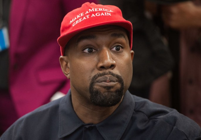 Kanye West Wearing A Make America Great Again Hat