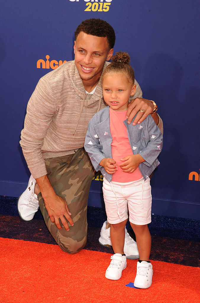 Stephen Curry and Riley Curry