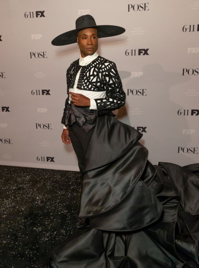 Billy Porter wearing dress by Francis Libiran attends FX...