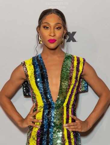Mj Rodriguez wearing dress by Cong Tri attends FX POSE...