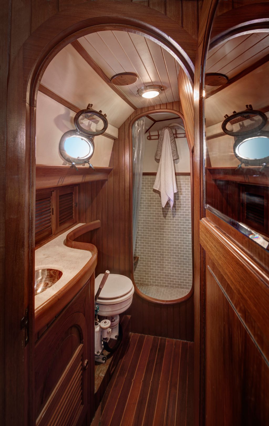 Bathroom in boat cabin