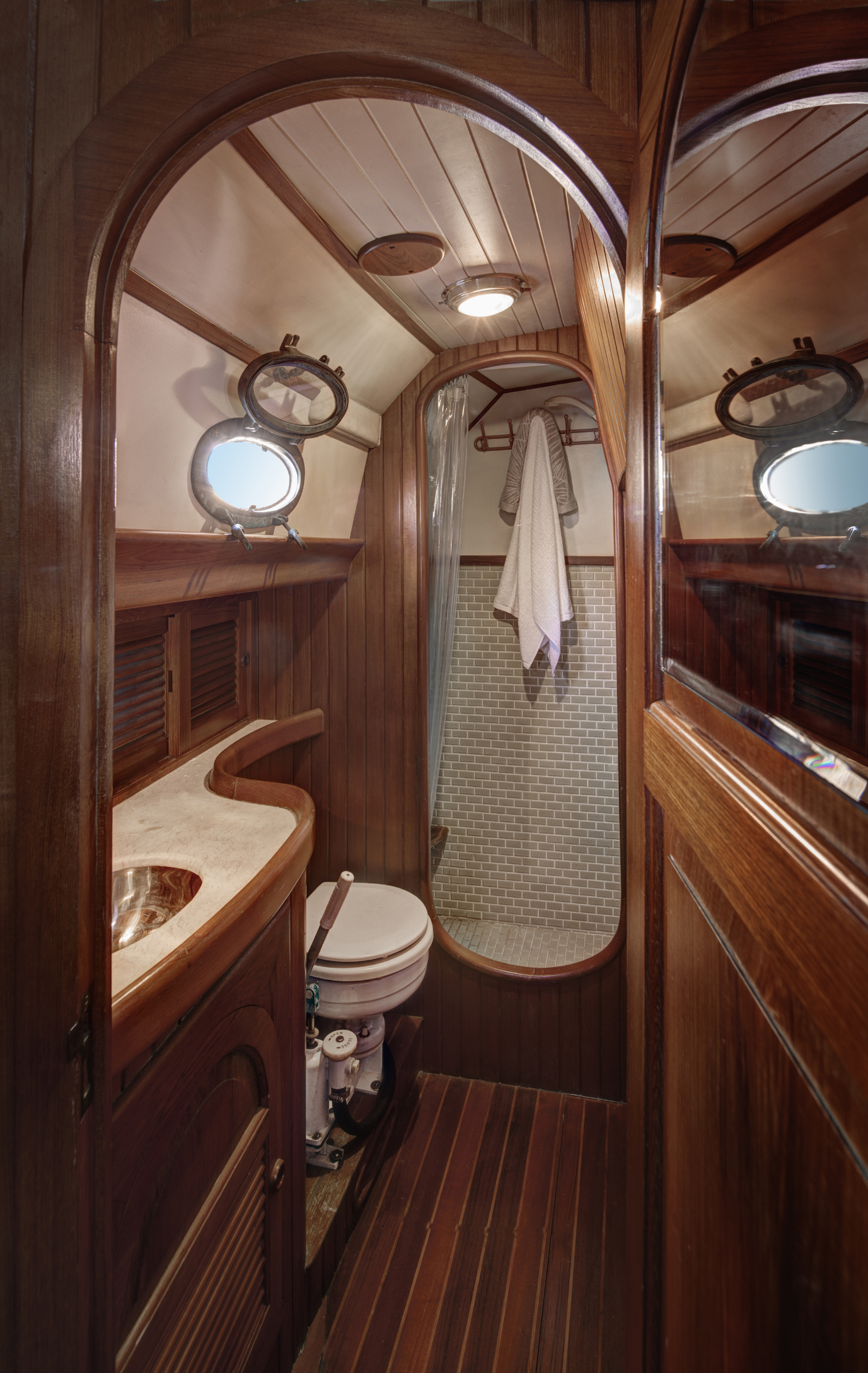 Bathroom in boat cabin