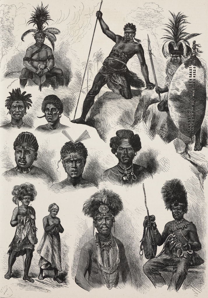 Zulu and Cafri warriors