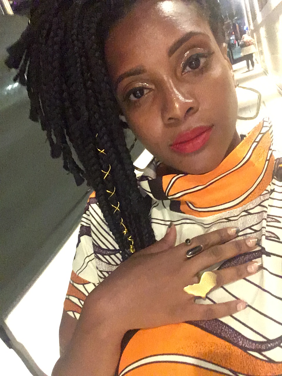 Danielle James Wearing Glitter Eyeliner