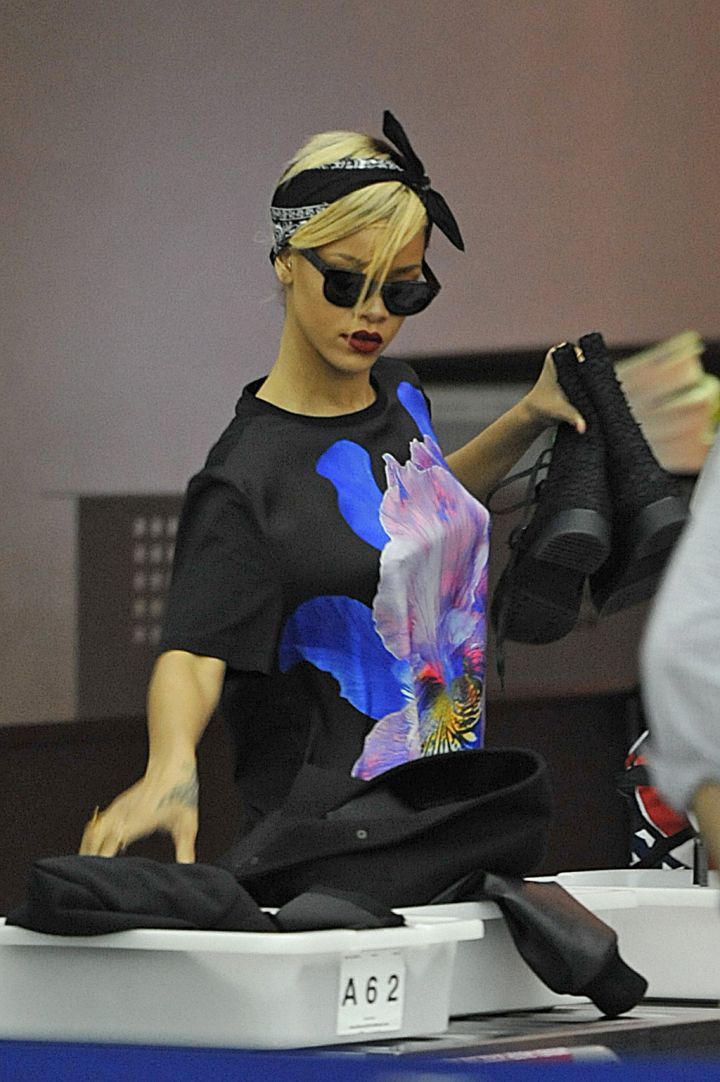 Rihanna At JFK Airport In 2012