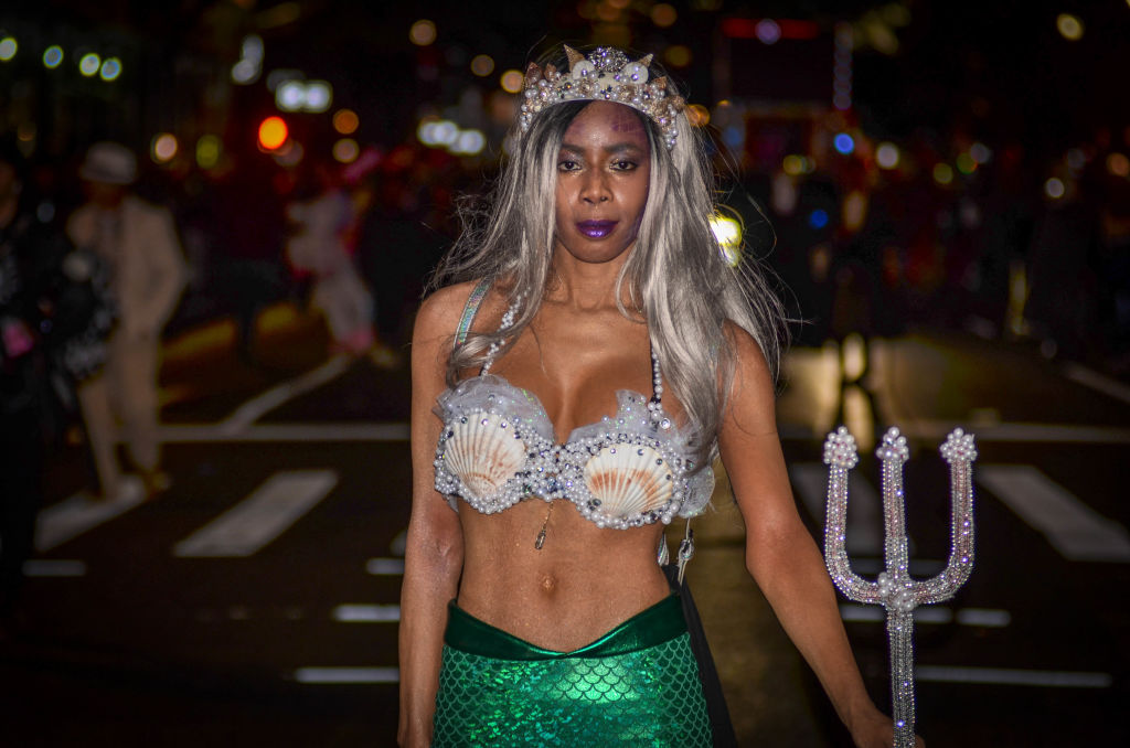 A participant seen dressed in Halloween costume during the...